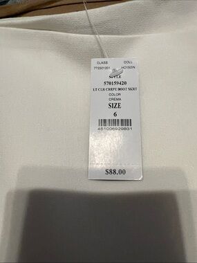 White House Black Market Cream Skirt